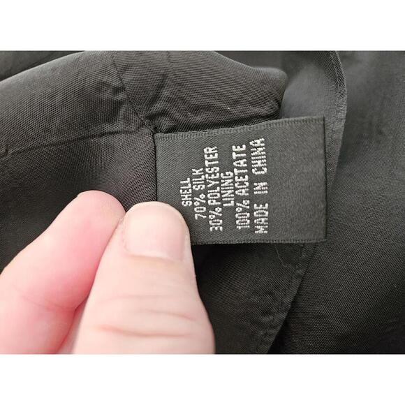 Adrianna Papell size 4 black with embroidered grey floral silk blend midi dress - Picture 6 of 7